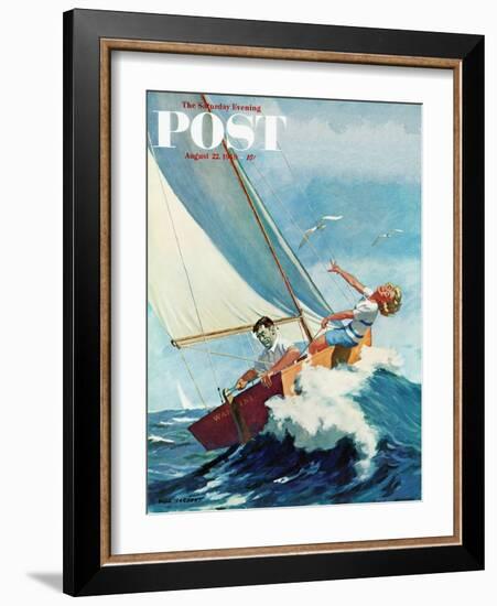 "Seasick Sailor" Saturday Evening Post Cover, August 22, 1959-Richard Sargent-Framed Giclee Print