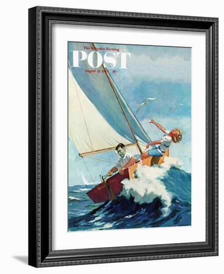 "Seasick Sailor" Saturday Evening Post Cover, August 22, 1959-Richard Sargent-Framed Giclee Print