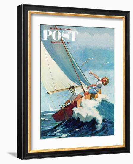 "Seasick Sailor" Saturday Evening Post Cover, August 22, 1959-Richard Sargent-Framed Giclee Print