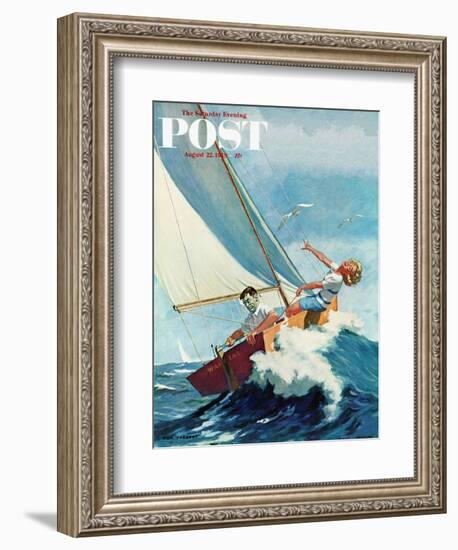 "Seasick Sailor" Saturday Evening Post Cover, August 22, 1959-Richard Sargent-Framed Giclee Print