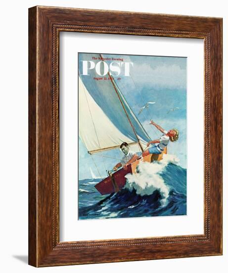 "Seasick Sailor" Saturday Evening Post Cover, August 22, 1959-Richard Sargent-Framed Giclee Print