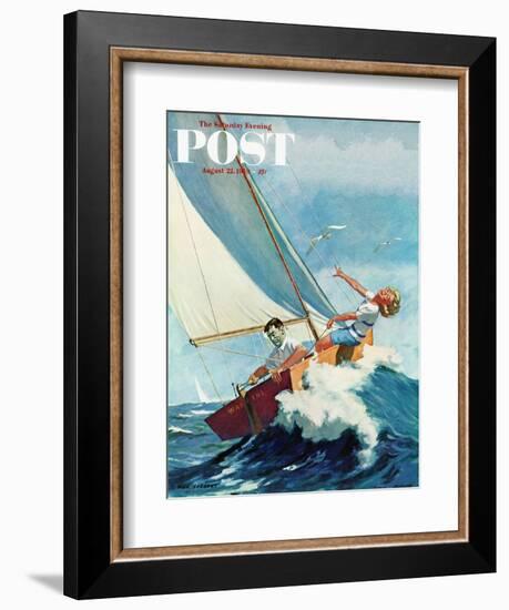 "Seasick Sailor" Saturday Evening Post Cover, August 22, 1959-Richard Sargent-Framed Giclee Print