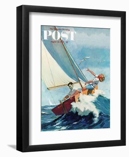 "Seasick Sailor" Saturday Evening Post Cover, August 22, 1959-Richard Sargent-Framed Giclee Print