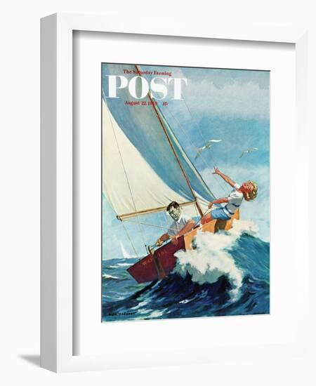 "Seasick Sailor" Saturday Evening Post Cover, August 22, 1959-Richard Sargent-Framed Giclee Print