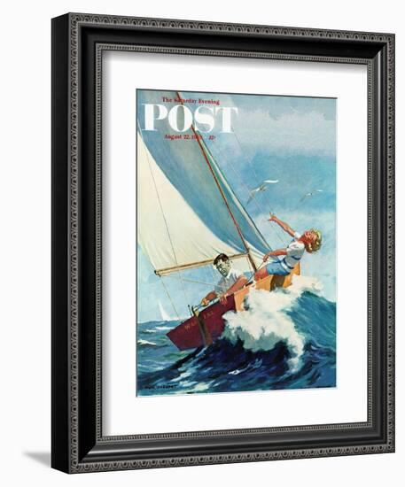 "Seasick Sailor" Saturday Evening Post Cover, August 22, 1959-Richard Sargent-Framed Giclee Print