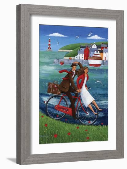 Seaside Bike Ride-Peter Adderley-Framed Art Print