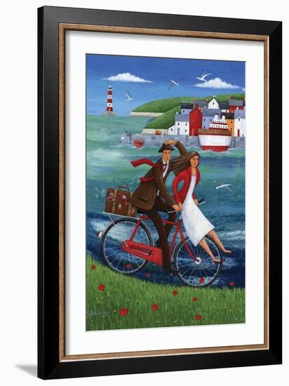 Seaside Bike Ride-Peter Adderley-Framed Art Print