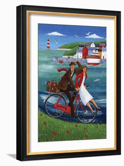 Seaside Bike Ride-Peter Adderley-Framed Premium Giclee Print