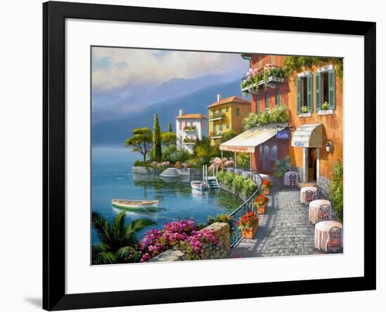 Seaside Bistro Café-Sung Kim-Framed Premium Giclee Print