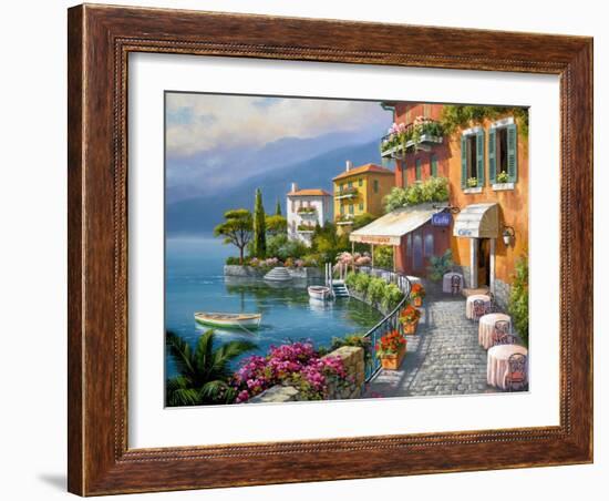 Seaside Bistro Café-Sung Kim-Framed Art Print