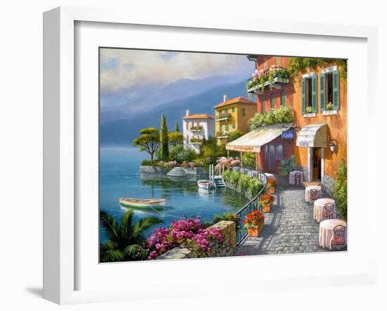 Seaside Bistro Café-Sung Kim-Framed Art Print