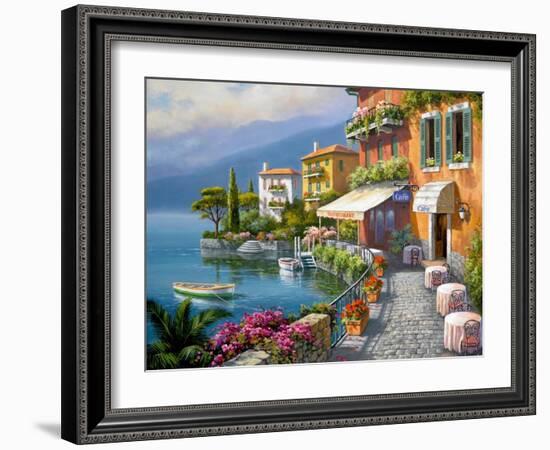 Seaside Bistro Café-Sung Kim-Framed Art Print