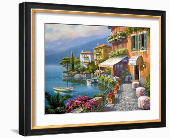 Seaside Bistro Café-Sung Kim-Framed Art Print