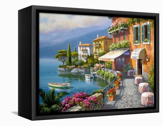 Seaside Bistro Café-Sung Kim-Framed Stretched Canvas