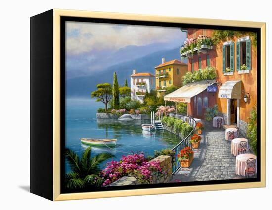 Seaside Bistro Café-Sung Kim-Framed Stretched Canvas