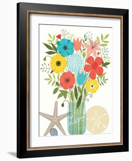 Seaside Bouquet I Mason Jar-Michael Mullan-Framed Art Print