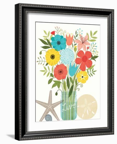 Seaside Bouquet I Mason Jar-Michael Mullan-Framed Art Print