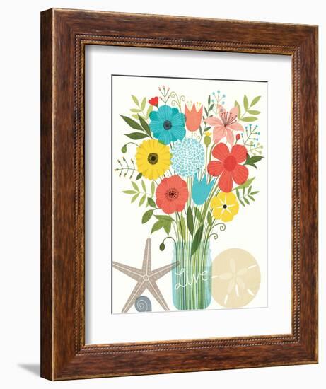 Seaside Bouquet I Mason Jar-Michael Mullan-Framed Art Print