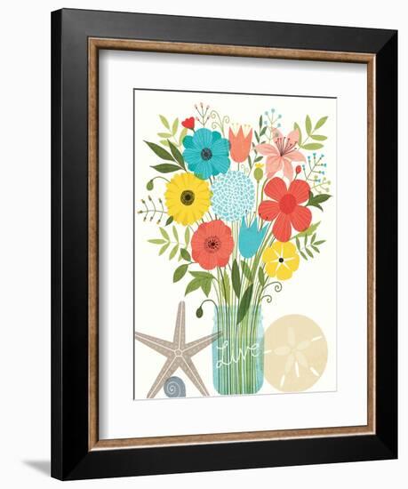 Seaside Bouquet I Mason Jar-Michael Mullan-Framed Art Print