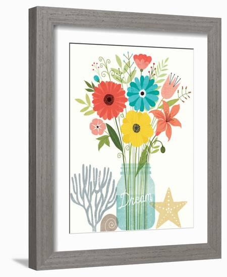 Seaside Bouquet III Mason Jar-Michael Mullan-Framed Art Print