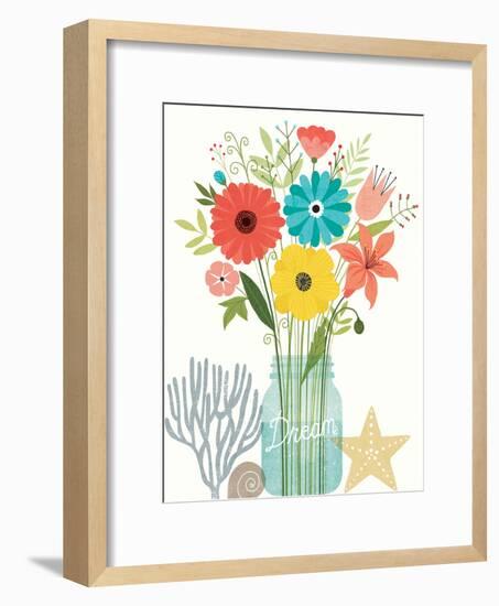 Seaside Bouquet III Mason Jar-Michael Mullan-Framed Art Print