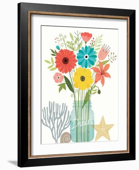 Seaside Bouquet III Mason Jar-Michael Mullan-Framed Art Print