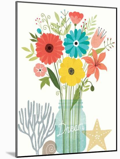 Seaside Bouquet III Mason Jar-Michael Mullan-Mounted Art Print