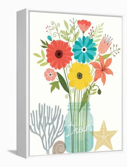 Seaside Bouquet III Mason Jar-Michael Mullan-Framed Stretched Canvas