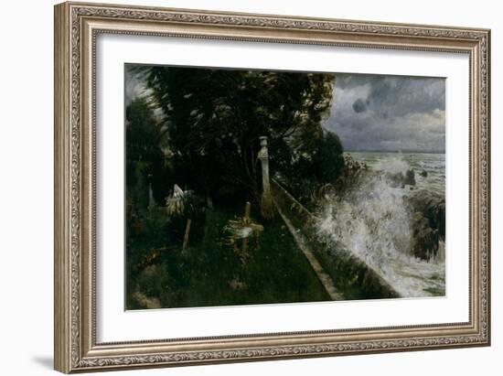 Seaside Cemetery, 1897 (Oil on Canvas)-Adolph Hiremy-Hirschl-Framed Giclee Print