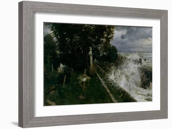 Seaside Cemetery, 1897 (Oil on Canvas)-Adolph Hiremy-Hirschl-Framed Giclee Print