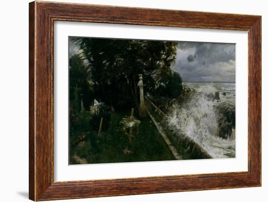 Seaside Cemetery, 1897 (Oil on Canvas)-Adolph Hiremy-Hirschl-Framed Giclee Print