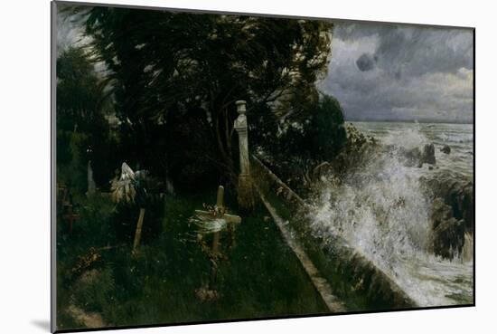 Seaside Cemetery, 1897 (Oil on Canvas)-Adolph Hiremy-Hirschl-Mounted Giclee Print