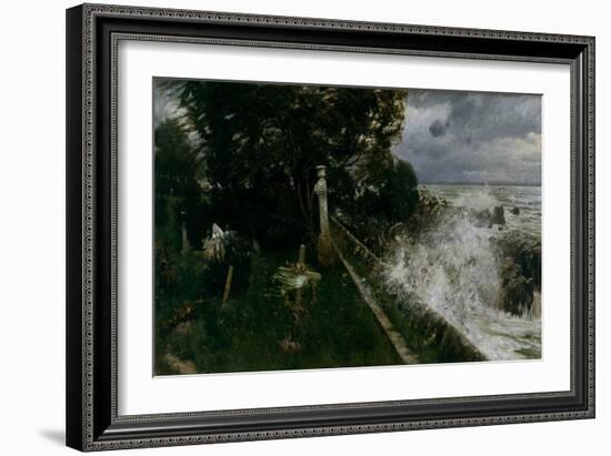 Seaside Cemetery, 1897 (Oil on Canvas)-Adolph Hiremy-Hirschl-Framed Giclee Print