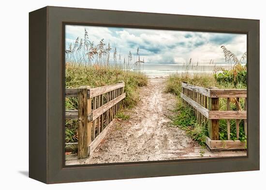 Seaside Destination-Mary Lou Johnson-Framed Stretched Canvas