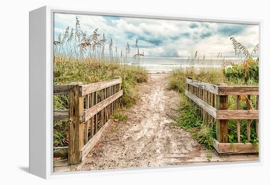 Seaside Destination-Mary Lou Johnson-Framed Stretched Canvas