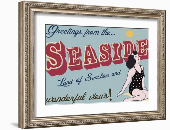 Seaside Greetings-The Vintage Collection-Framed Giclee Print