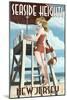 Seaside Heights, New Jersey - Lifeguard Pinup Girl-Lantern Press-Mounted Art Print