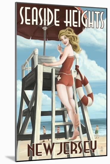 Seaside Heights, New Jersey - Lifeguard Pinup Girl-Lantern Press-Mounted Art Print