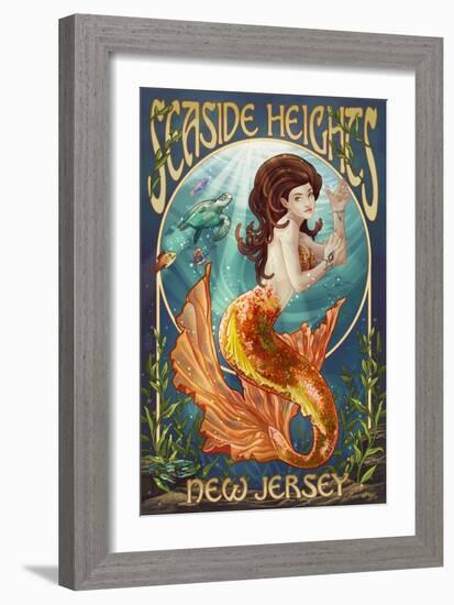 Seaside Heights, New Jersey - Mermaid-Lantern Press-Framed Art Print