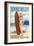 Seaside Heights, New Jersey - Surfing Pinup Girl-Lantern Press-Framed Art Print