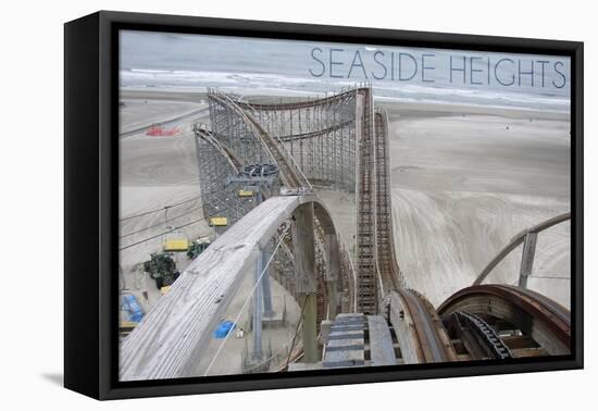 Seaside Heights - Roller Coaster Construction 2-Lantern Press-Framed Stretched Canvas