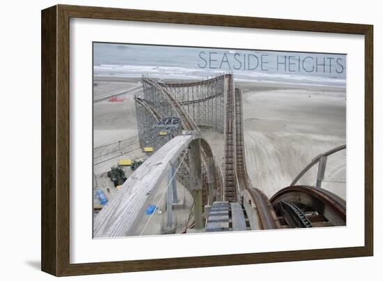 Seaside Heights - Roller Coaster Construction 2-Lantern Press-Framed Art Print