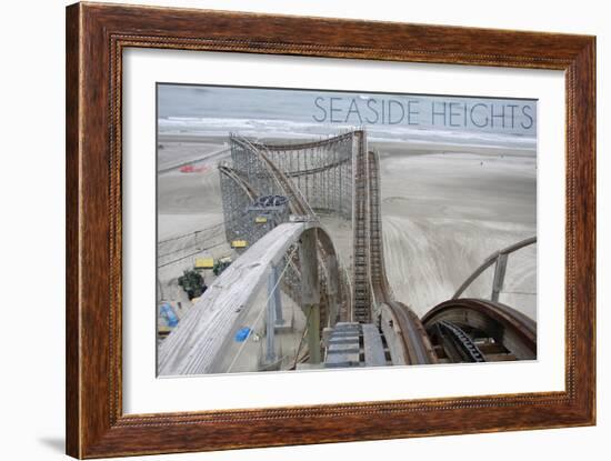 Seaside Heights - Roller Coaster Construction 2-Lantern Press-Framed Art Print