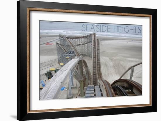 Seaside Heights - Roller Coaster Construction 2-Lantern Press-Framed Art Print