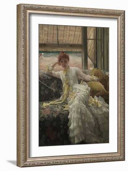 Seaside (July: Specimen of a Portrait), 1878 (Oil on Fabric)-James Jacques Joseph Tissot-Framed Giclee Print