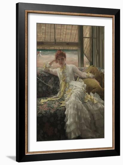 Seaside (July: Specimen of a Portrait), 1878 (Oil on Fabric)-James Jacques Joseph Tissot-Framed Giclee Print