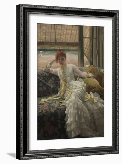 Seaside (July: Specimen of a Portrait), 1878 (Oil on Fabric)-James Jacques Joseph Tissot-Framed Giclee Print