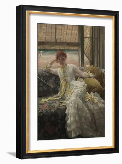 Seaside (July: Specimen of a Portrait), 1878 (Oil on Fabric)-James Jacques Joseph Tissot-Framed Giclee Print