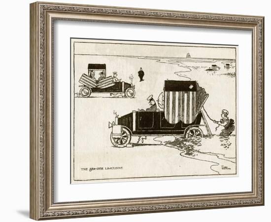 Seaside Limousine-William Heath Robinson-Framed Art Print