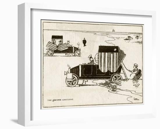 Seaside Limousine-William Heath Robinson-Framed Art Print